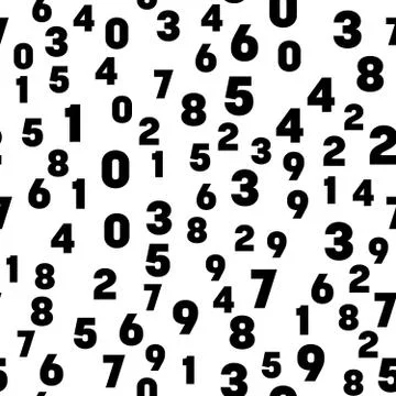Numeral seamless pattern background. Black numbers mosaic. Vector wallpaper Stockillustratie