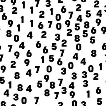 Numeral seamless pattern background. Black numbers mosaic. Vector wallpaper Stock Illustration