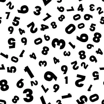 Numeral seamless pattern background. Black numbers mosaic. Vector wallpaper イラスト素材