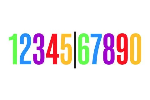 Numeral set displayed as bold typography for branding graphics Stock Illustration