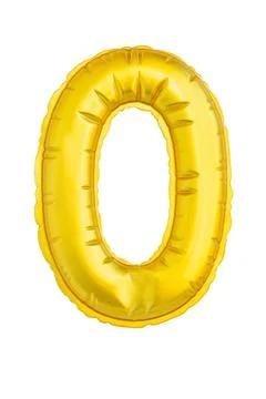 Numeral zero yellow soft to the touch isolated on white background 写真素材