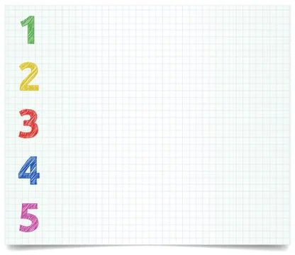 Numerals 1 to 5 Stock Illustration
