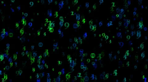 Numerals in blue green Stock Footage 880445