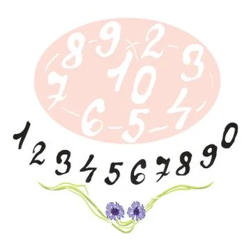 Numerals set. Stock Illustration