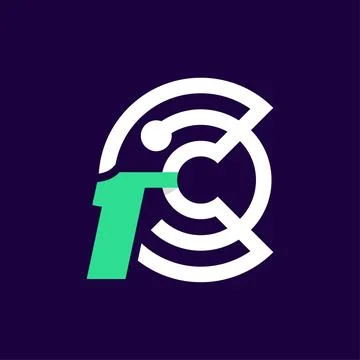 Numeric 1 Crypto Logo Stock Illustration