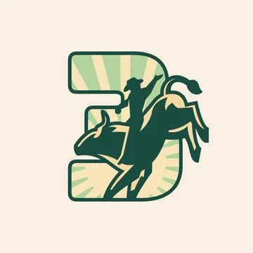 Numeric 3 Rise Sun Sky Rodeo Cowboy Stock Illustration