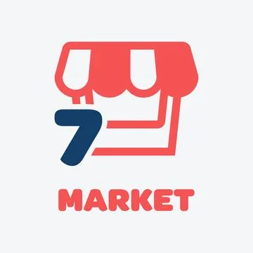 Numeric 7 Market Logo Illustrazione stock
