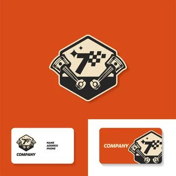 Numeric 7 Race Garage Logo Stock Illustration