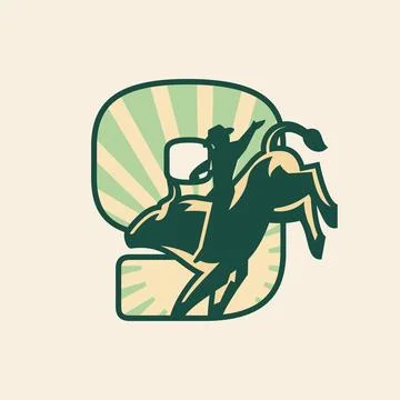 Numeric 8 Rise Sun Sky Rodeo Cowboy Stock Illustration