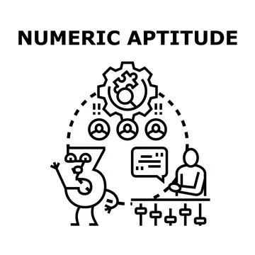 Numeric aptitude assessment measuring cognitive skills Ilustração Stock