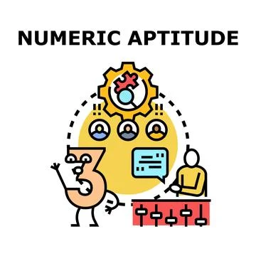 Numeric aptitude assessment measuring cognitive skills Stock Illustration