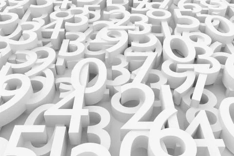 Numeric background. 3D rendering. Stock Illustration