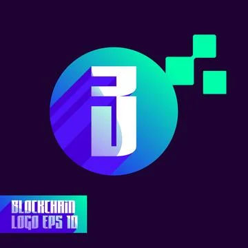 Numeric Blockchain 3 Logo Stock Illustration