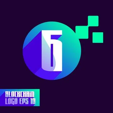 Numeric Blockchain 6 Logo Illustrazione stock