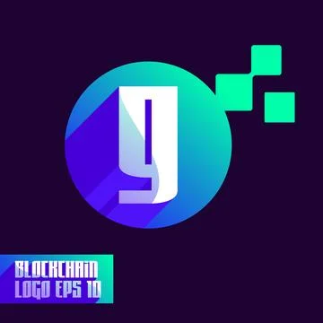 Numeric Blockchain 9 Logo Stock Illustration