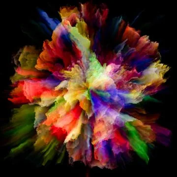 Numeric Colorful Paint Splash Explosion Stock Illustration