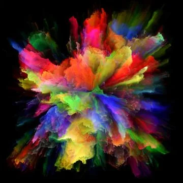 Numeric Colorful Paint Splash Explosion Stock Illustration