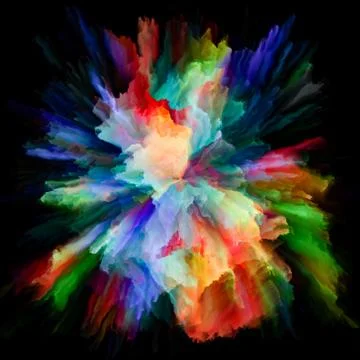 Numeric Colorful Paint Splash Explosion Stock Illustration