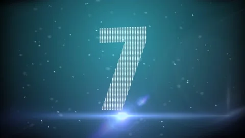 A Numeric countdown particles flow blue background Stock Footage 155224896