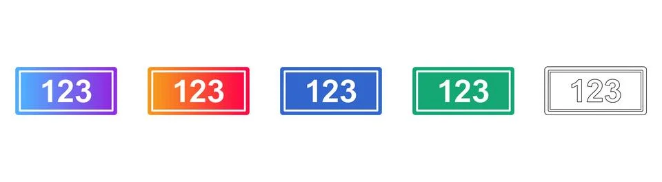Numeric Counter Label Icons for User Interfaces Ilustración de archivo