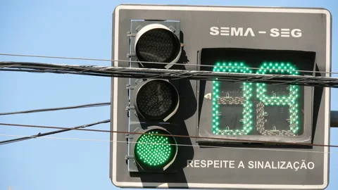 Numeric counter regressive semaphopre Video stock 124445464