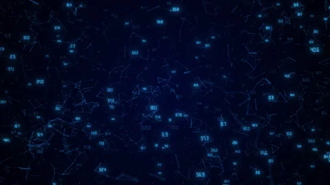 Numeric Data Flow Across Digital Plexus Grid Video Background Stock Footage 338158835