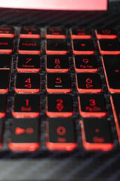 Numeric dial pad on the side of the laptop Stock Photos