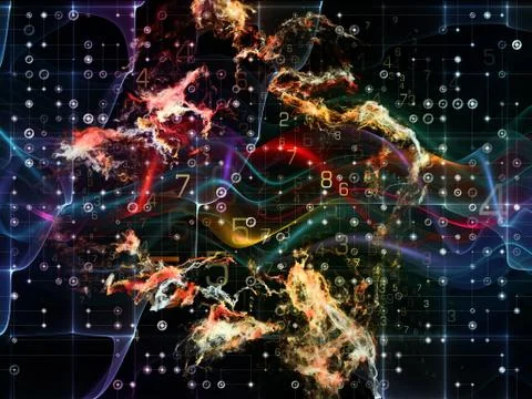 Numeric Digital Grid Stock Illustration