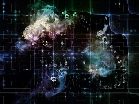 Numeric Digital Grid Stock Illustration