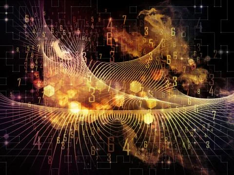 Numeric Digital Grid Stock Illustration