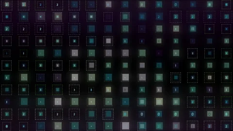 Numeric Digital Grid of Motion Colored Squares Stock-Footage 320956692