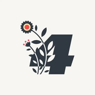 Numeric Flower 4 Stock Illustration
