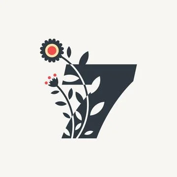 Numeric Flower 7 Stock Illustration