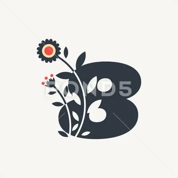 Numeric Flower 8 Stock-Illustration