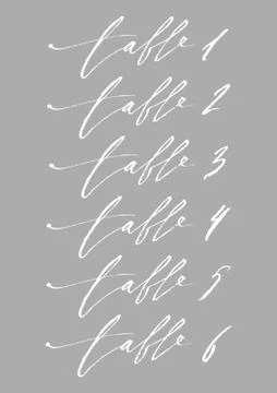 Numeric hand drawn wreath table card. Vector illustration Stock Illustration