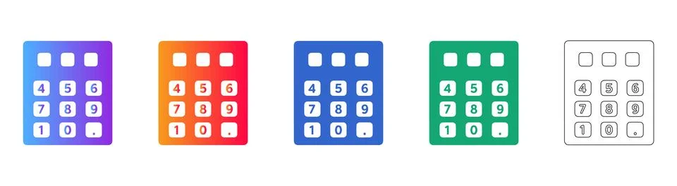 Numeric Keypad Icon Set Stock-Illustration