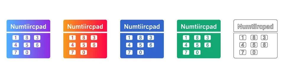 Numeric Keypad Icons for Security and Tech Interfaces Stock Illustration
