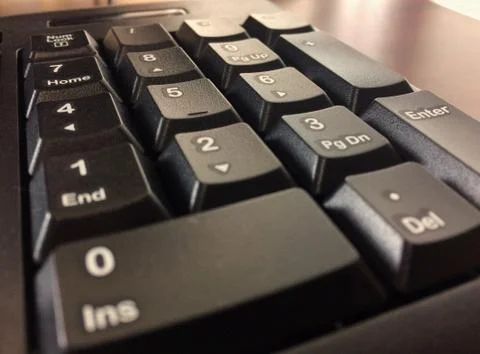 Numeric keypad on keyboard computer. Stock Photos