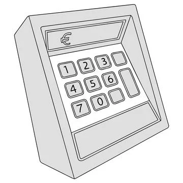 Numeric Keypad Security Device Vector Icon Stock Illustration