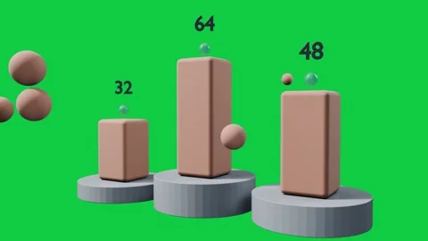 Numeric labels appearing, peach spheres entering left, passing columns, showing Stock Footage 340269484