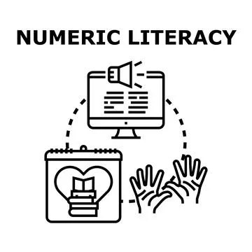 Numeric literacy concept digital education and learning Stock Illustration