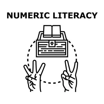 Numeric literacy skill development and education concept Stock Illustration