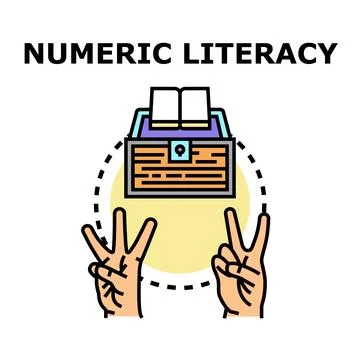 Numeric literacy skill development and education concept Stock Illustration