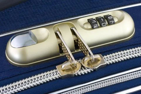 Numeric lock on travel bag Macro of numeric lock on travel bag - security ... Stock Photos