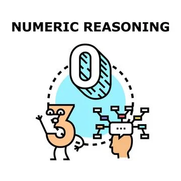 Numeric reasoning developing mind process analytics Stock Illustration