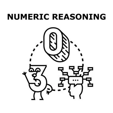 Numeric reasoning developing mind process analytics Stock Illustration