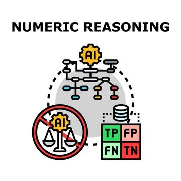 Numeric reasoning evaluating artificial intelligence decision making Stock Illustration