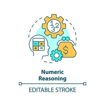 Numeric reasoning multi color concept icon 스톡 일러스트