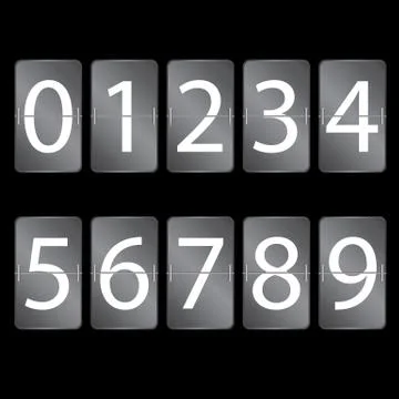Numeric scoreboard set on black background. Stock Illustration