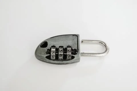 Numeric sequential padlock with stripped paint Stock Photos